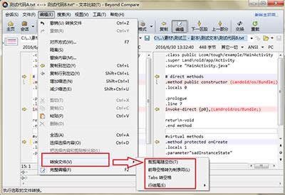 Beyond Compare怎样转换文件？