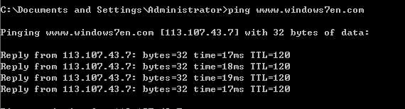 ping www.windows7en.com